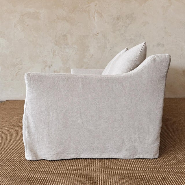 2020s Shelly Sofa Slip Covered For Sale - Image 5 of 8