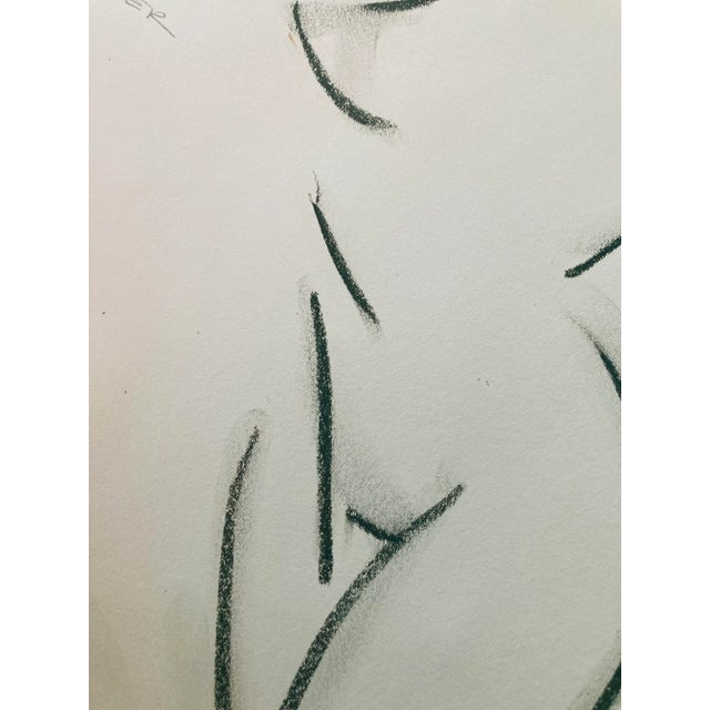 Contemporary nude pastel drawing by Erik Sulander on white 9x12 paper, signed, Unframed