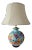 Table Lamp - Glazed Painted Stoneware With Bird and Foliate Motif For Sale