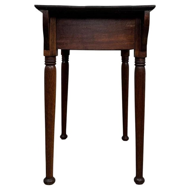 Antique English Art Nouveau Oak Side Table For Sale - Image 10 of 12