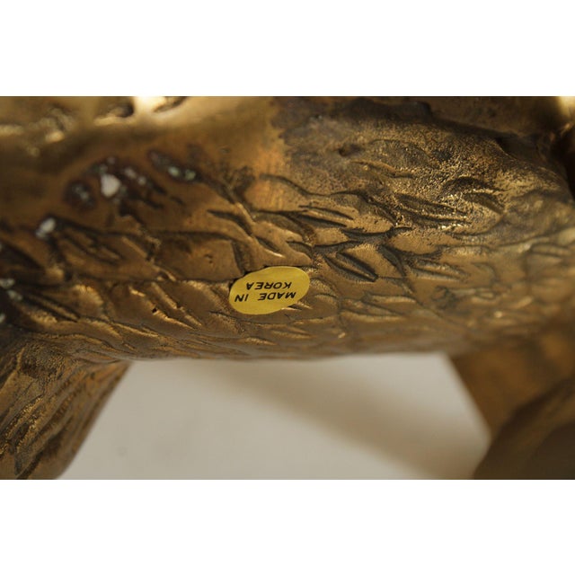 Large Vintage Brass Eagle Statue For Sale - Image 11 of 12