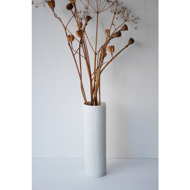 Mid-Century Modern Mid-Century Modern Op-Art Studio Line Bisque Porcelain Vase by Werner Schreib for Rosenthal, 1960s For Sale - Image 3 of 11