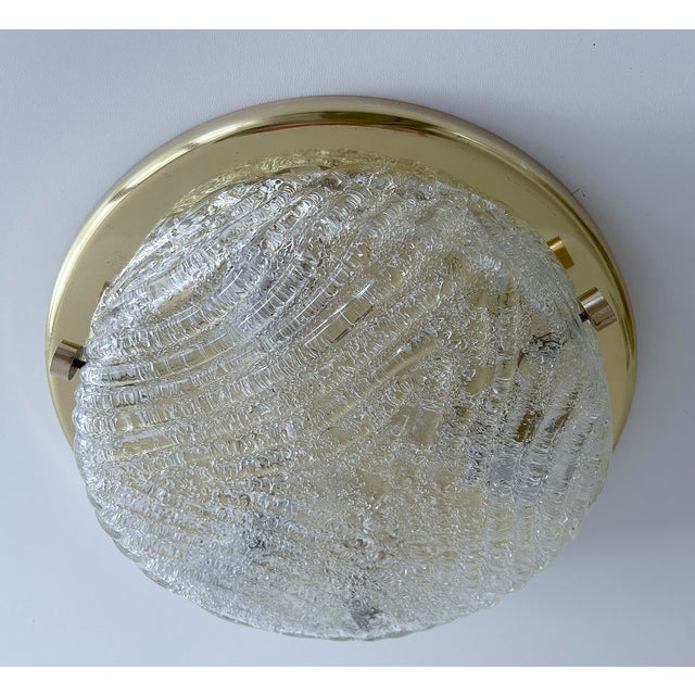 Metal Vintage Murano Glass Flush Light from Hillebrand, 1970s For Sale - Image 7 of 18
