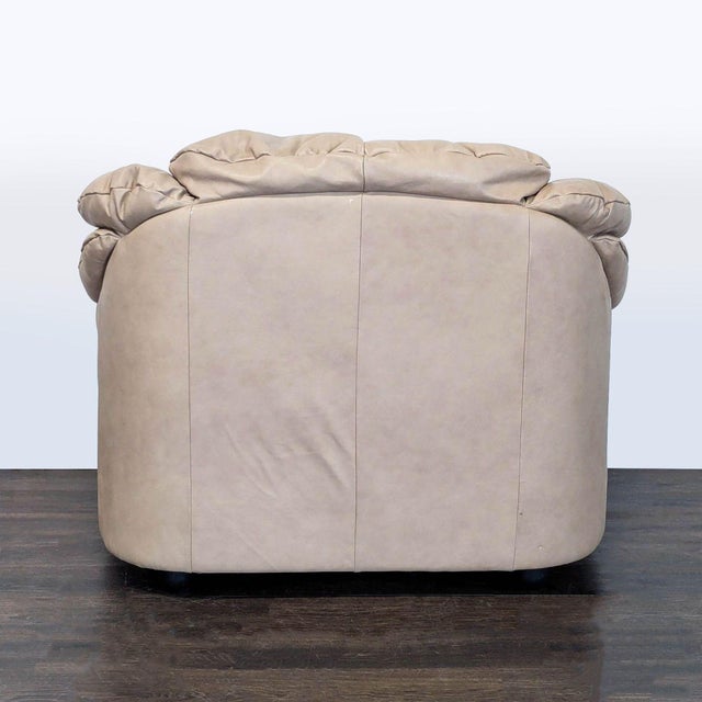 2000 - 2009 Natale Furniture Plush Beige Leather Lounge Chair - Comfortable and Stylish For Sale - Image 5 of 9