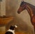 Edwin Loder -Horse & English Shepherd Dog in a Stable-1885 Oil Painting For Sale In Los Angeles - Image 6 of 13
