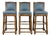 Beautiful Bar Stool Oak Frame Vinyl Seat & Back ~ Set of 3 For Sale