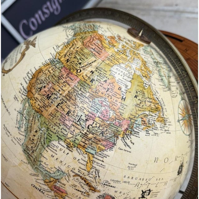 2020s Replogle Santa Fe 16″ World Floor Globe With Wood Horizon Ring Model #27812 For Sale - Image 5 of 9
