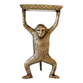 Vintage Brass Monkey Soap Dish or Business Card Holder For Sale