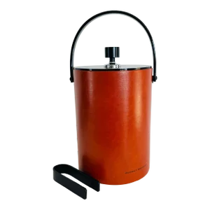 Vintage 1960s Morgan Design Bucket Brigade Party Size Ice Bucket With Tongs