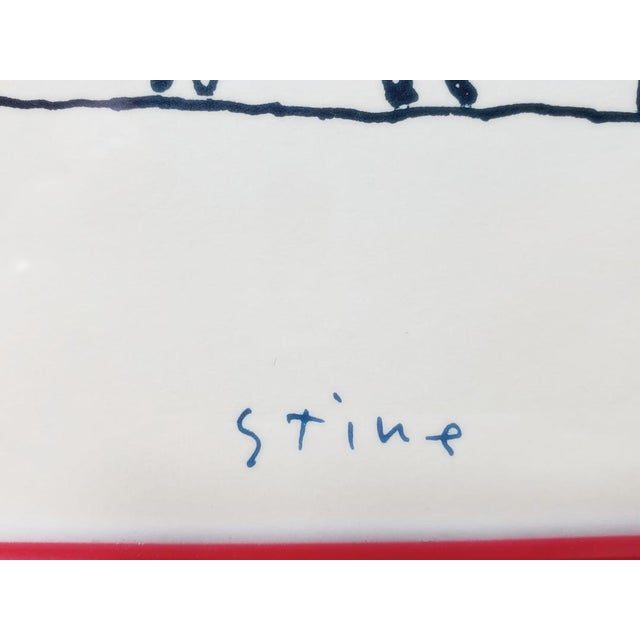 Vintage 1986 Richard Stine - Patient Dogs - Signed Print Framed - Waiting in Line For Sale - Image 9 of 15