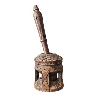 Antique Arabian Bedouin Coffee Mihbaj (Mortal & Pestle, Bedouin Coffee Ritual) For Sale