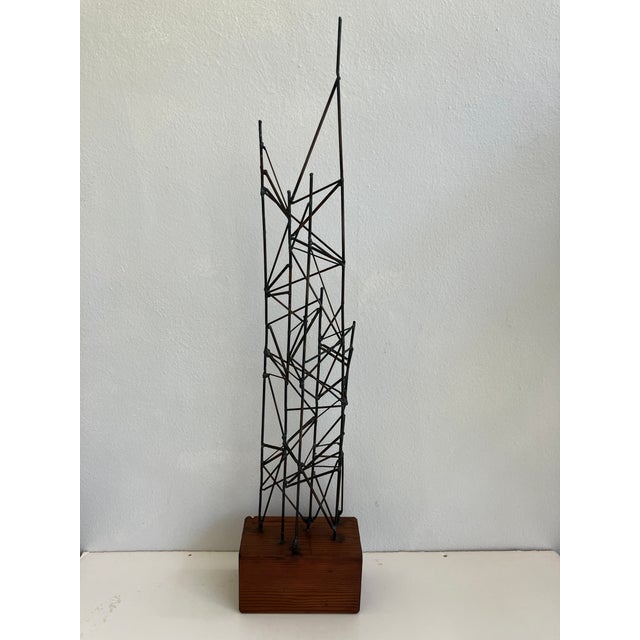REDUCED TO SELL! Minimalist Brutalist Skeletal Tower Sculpture. It is unsigned and undated but likely dates from the...
