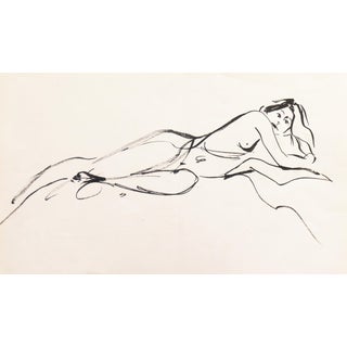 'Reclining Nude' by Michael Decker, California Modernist For Sale
