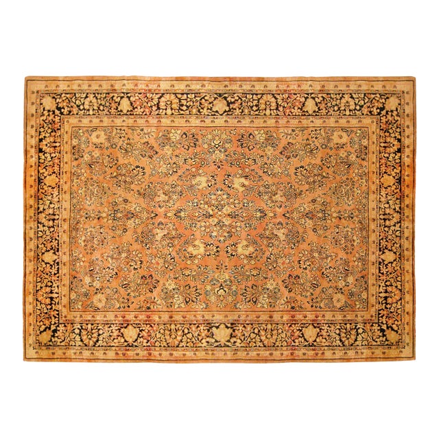 Vintage Persian Sarouk Oriental Rug, in Room Size, with Intricate Floral Design For Sale