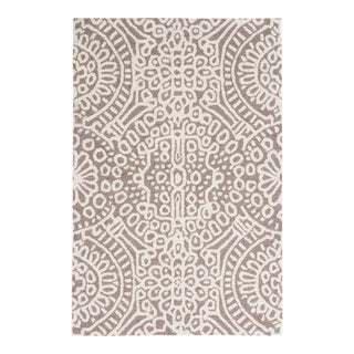 Dash & Albert by Annie Selke Temple Taupe Micro Hooked Wool Rug, 7' 6" x 9' 6" For Sale