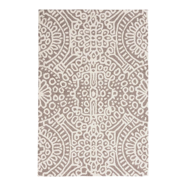 Dash & Albert by Annie Selke Temple Taupe Micro Hooked Wool Rug, 7' 6" x 9' 6" For Sale