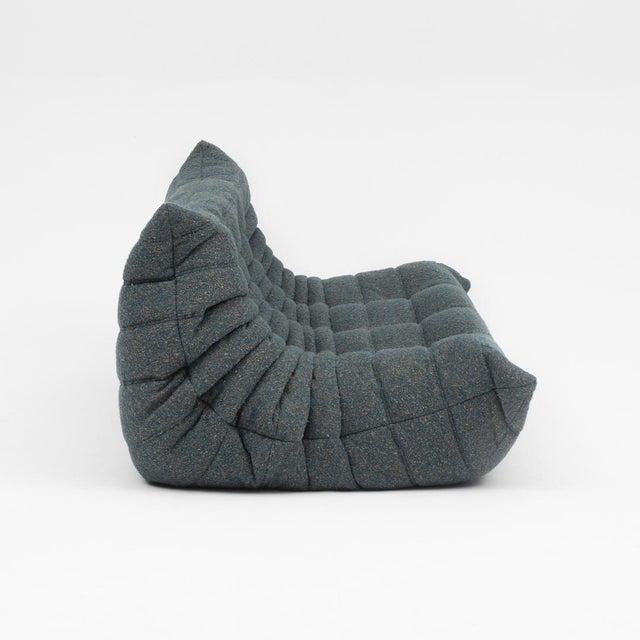 Togo Three-Seater Sofa in Green Bouclet by Michel Ducaroy for Ligne Roset For Sale - Image 10 of 16