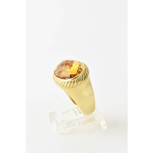 Modern Yurman Citrine Signature Gold Ring size 5 For Sale - Image 3 of 9
