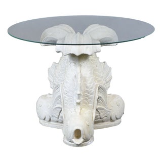 Vintage Koi Concrete Side Table For Sale