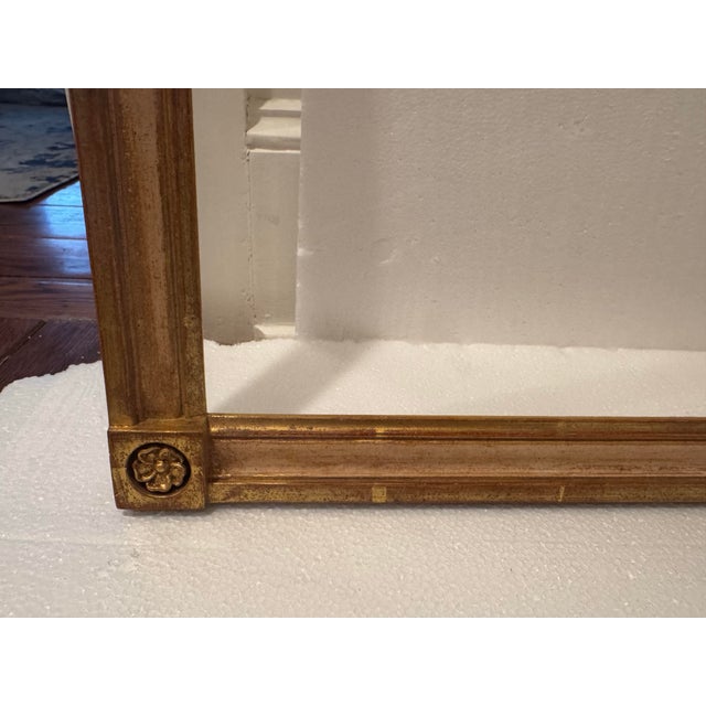Gilded Finished Corner Custom Picture Frame With Rosettes on the Corners For Sale - Image 4 of 8
