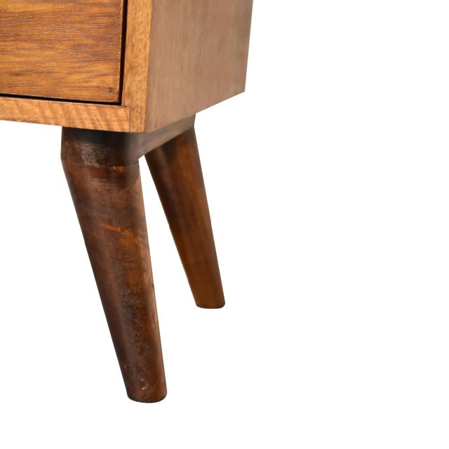 Wood Rustic Mixed Chestnut 4-Drawer Bedside Chest For Sale - Image 7 of 8