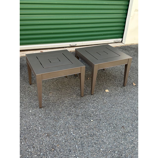 Metal Pair McKinnon and Harris Wyatt Square Side Tables For Sale - Image 7 of 7