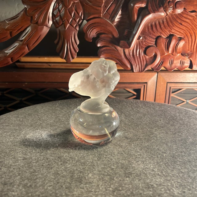 Vintage Cristal Sevres Frosted Glass Baby Chick Paperweight For Sale - Image 10 of 11