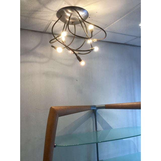Silver Flexible Metal Ceiling Lamp, 1980 For Sale - Image 8 of 8