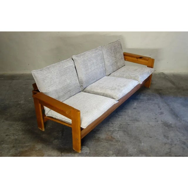 Wood Brutalist Pine Sofa, France, 1960s For Sale - Image 7 of 12