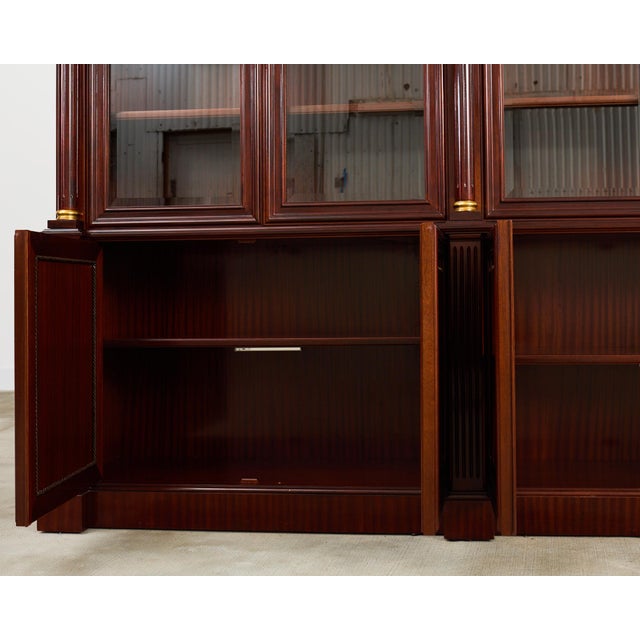 Grand Regency Style Bronze Mounted Mahogany Library Bookcase For Sale - Image 10 of 12