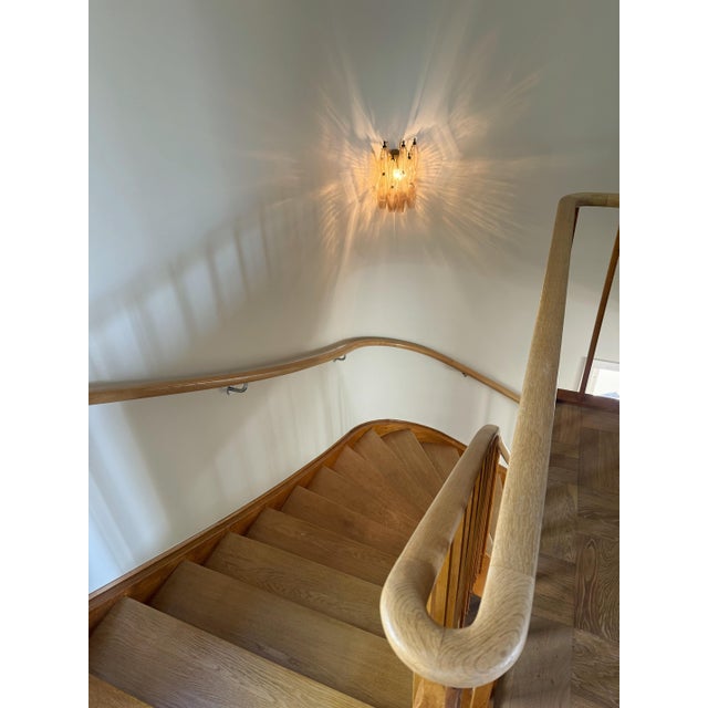 Murano Glass Wall Lamps with Sand-Colored Prisms, Set of 3 For Sale - Image 6 of 12