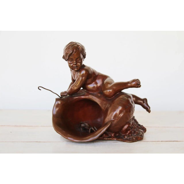 The Boy With the Shell and the Crab French Bronze Sculpture of Louis-Ernest Barrias For Sale - Image 13 of 13