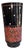 Art Deco Vase with White and Red Hand-Painted Decoration on Black Glass, 1930s For Sale