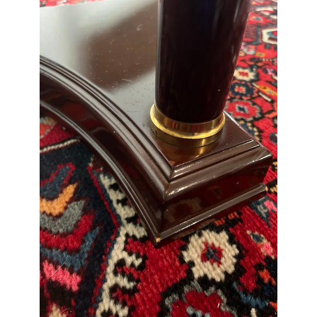 1980s Bombay Company French Empire Neoclassical Style Green Marble Top Side Mahogany Table For Sale - Image 9 of 12