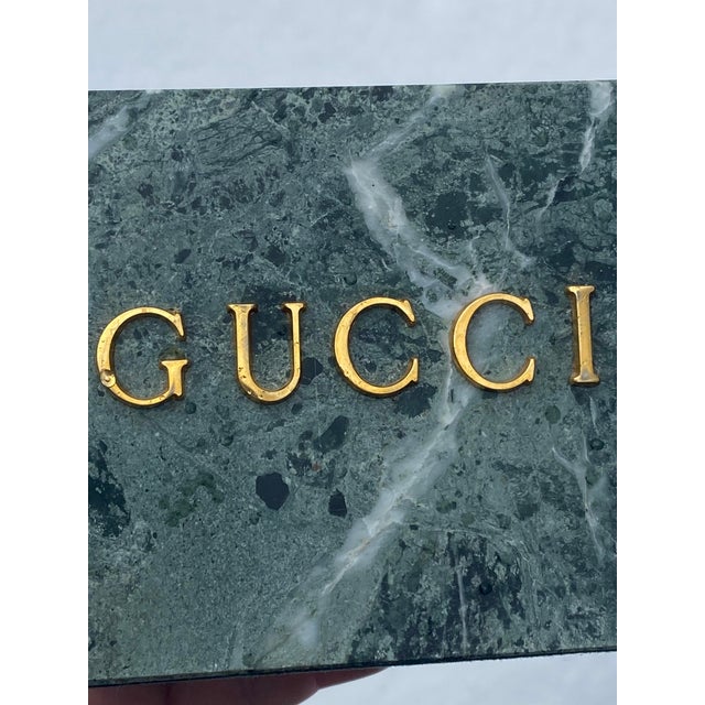 Verdi Green Marble 1970s Gucci Bookend, Minimalist Design, Circa 1970s For Sale - Image 12 of 16