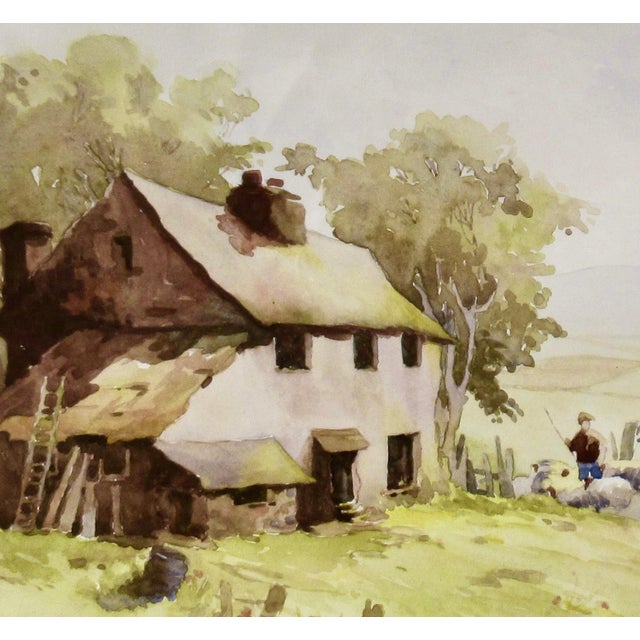 Realism Ken Cherrington Tayside Sheep Farm, Scotland C. 1930 Painting For Sale - Image 3 of 6