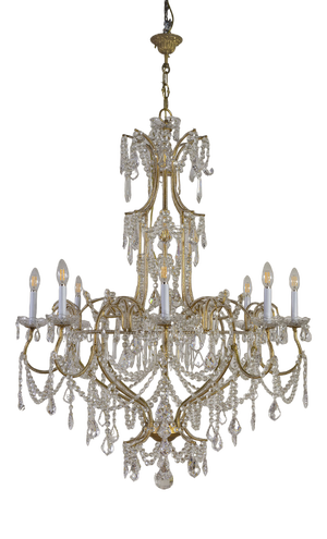 Vintage Chandelier in Golden Metal, 1980s