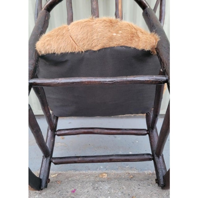 Brown Old Hickory Barrel Back Chairs -Pair For Sale - Image 8 of 9