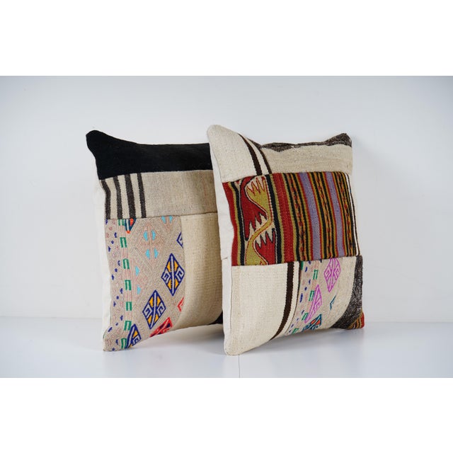 Handmade Turkish Rug Pillow Covers • Vintage Rug Decor Elevate your home decor with these exquisite 20" x 20" pillow...