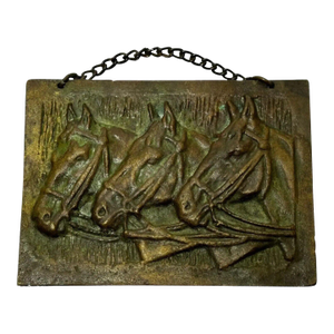 Thoroughbreds in Profile” – British Art Deco Bronze Equestrian Plaque, Circle of John Rattenbury Skeaping, c.1925