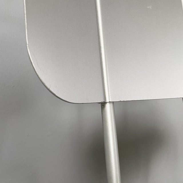 Silver Italian Modern Aluminum Stackable Chairs by Tanzi, 1980s, Set of 4 For Sale - Image 8 of 18