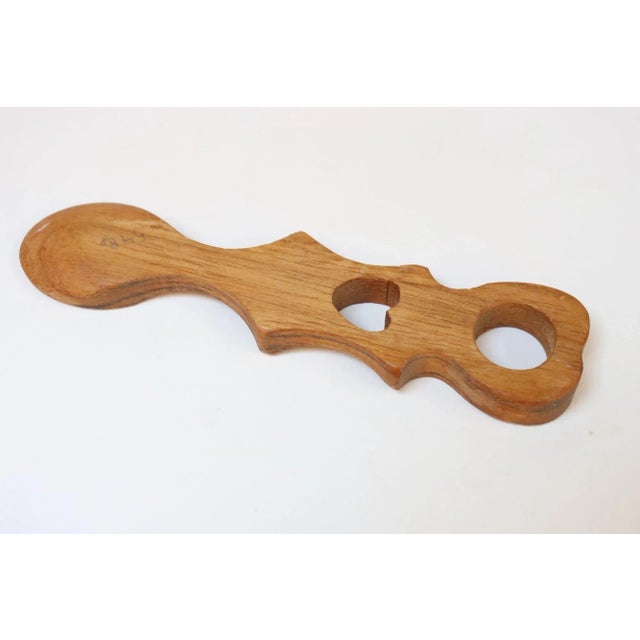 1950s Vintage Rustic Welsh Hand-Carved Wooden Love Spoon For Sale - Image 5 of 11