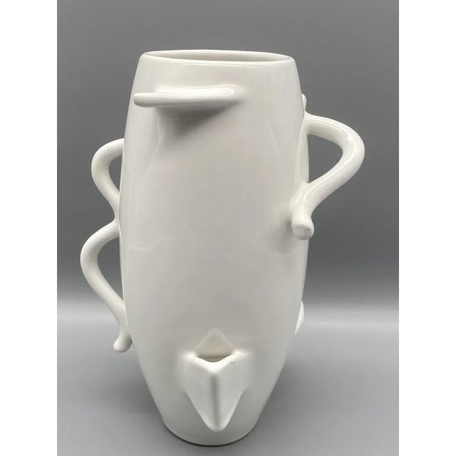 White White Ceramic Vase Deabaltea by Alessandro Mendini for Zanotta, Italy 1986 For Sale - Image 8 of 8