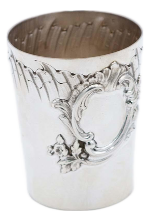 Evening Glass in Silver with Raised Floral Motifs