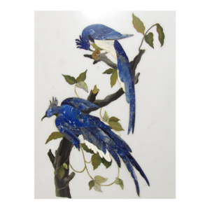 Italian Pietra Dura Tile With Exotic Birds