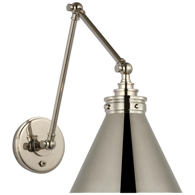 Chapman & Myers for Visual Comfort Signature Parkington Double Library Wall Light in Polished Nickel For Sale