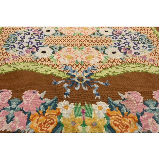 Late 19th Century Late 19th Century Antique Portuguese Arraiolos Rug - 16'03 X 21'05 For Sale - Image 5 of 7