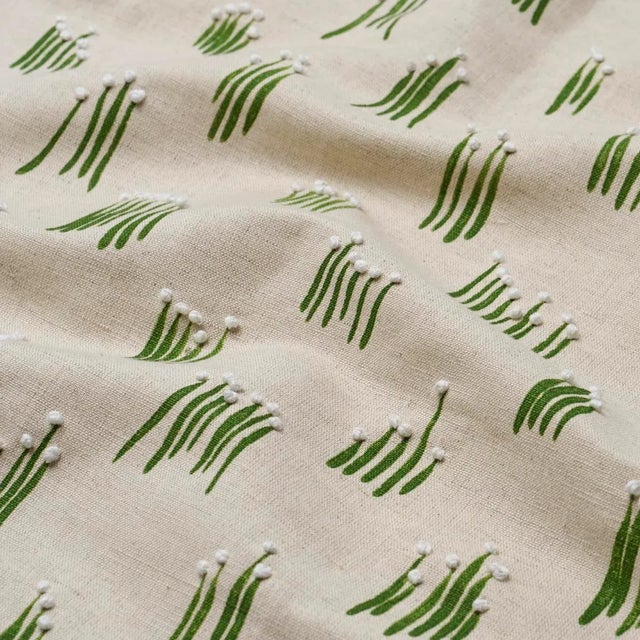 Schumacher SAMPLE - Schumacher X Studio Bon Meadow Button Hand Embroidery Fabric In Neutral For Sale - Image 4 of 5