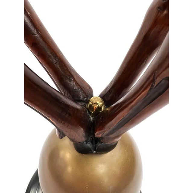 Mid-Century Wooden Ram Sculpture For Sale - Image 10 of 11