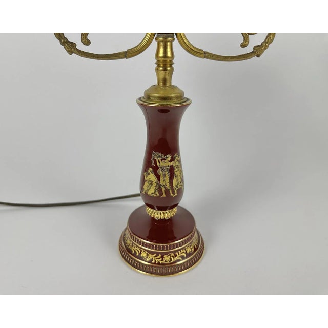 Vintage Table Lamp with Metal Base For Sale - Image 5 of 8